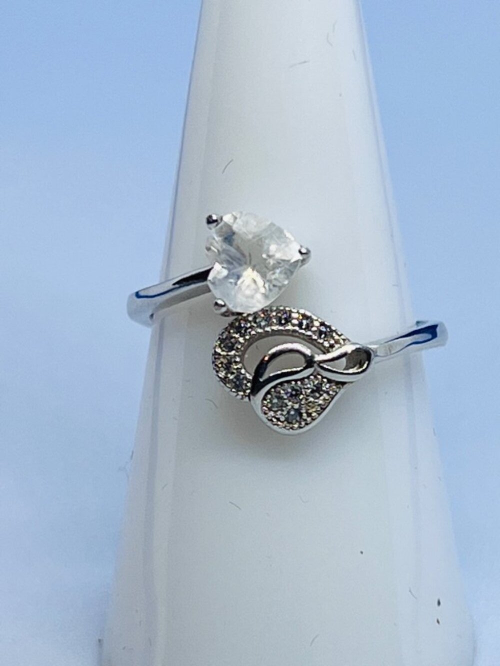 Natural Moonstone ring, size 7.5, on a .925 sterling silver band